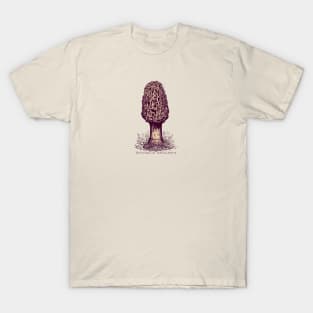 Morel Mushroom in Sepia Tone T-Shirt